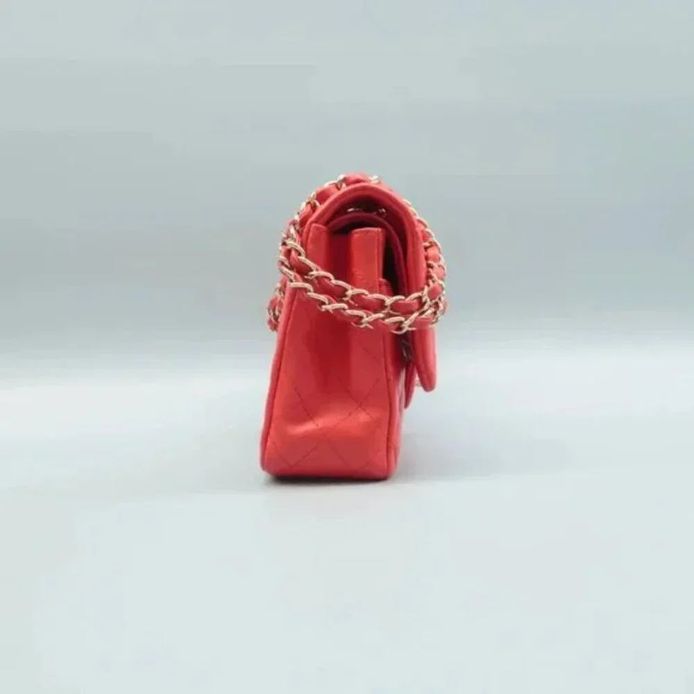 100% Authentic CHANEL CF Red Leather Shoulder Bag - Picture 5 of 12